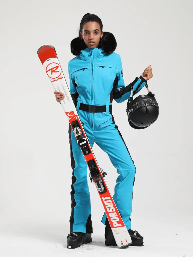 Gsou Snow Faux-Fur Slim Ski Jumpsuit - Women's