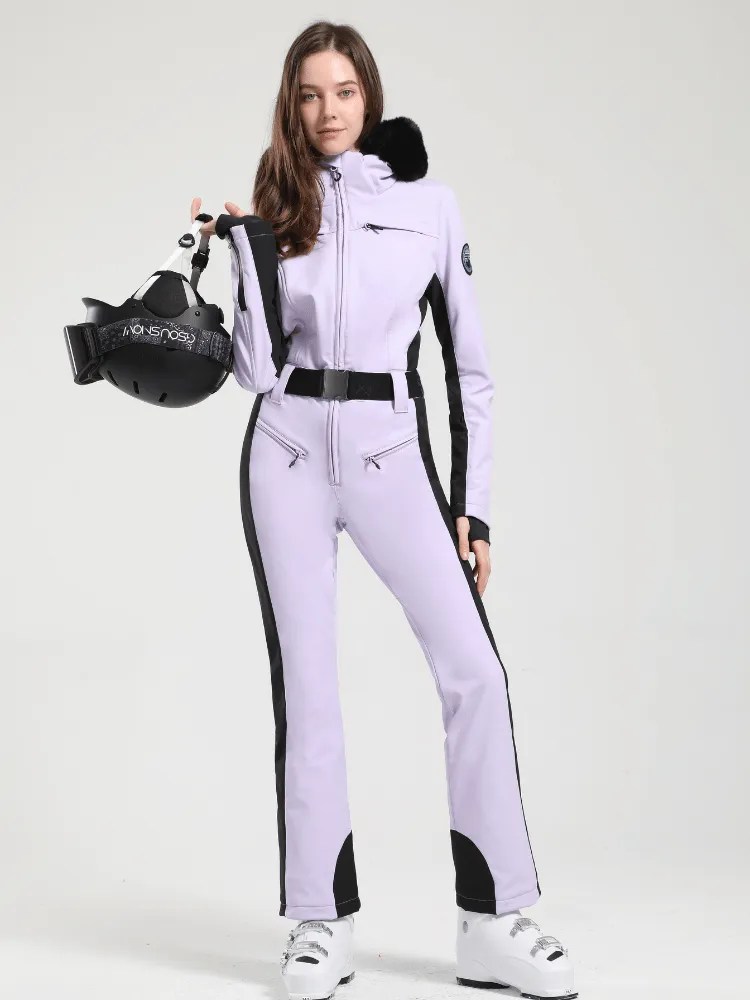 Gsou Snow Faux-Fur Slim Ski Jumpsuit - Women's