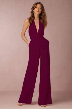 HALTER BACKLESS JUMPSUIT