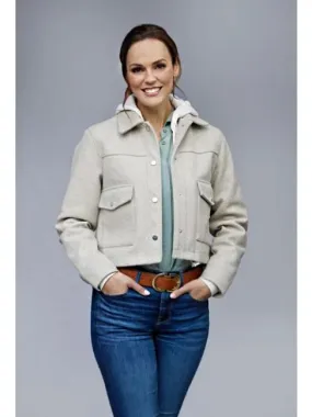 Hearts In The Game 2023 Erin Cahill Beige Wool Jacket