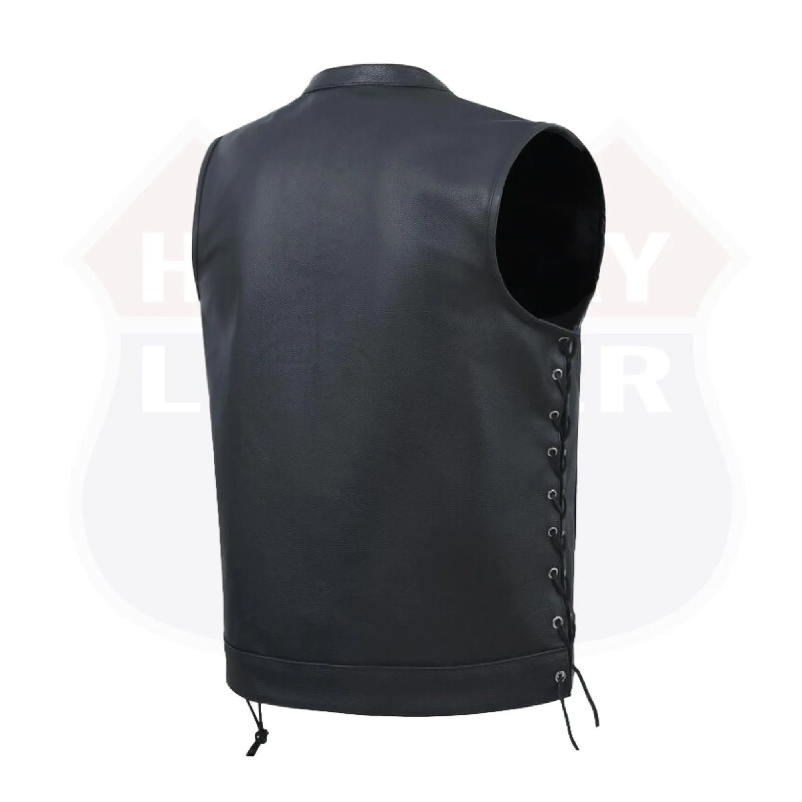 HL11685SPT SOA Men's Leather Vest Anarchy Motorcycle Club Concealed Carry Side Lace