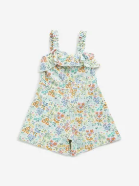 HOP Kids Multicolour Floral Detailed Jumpsuit