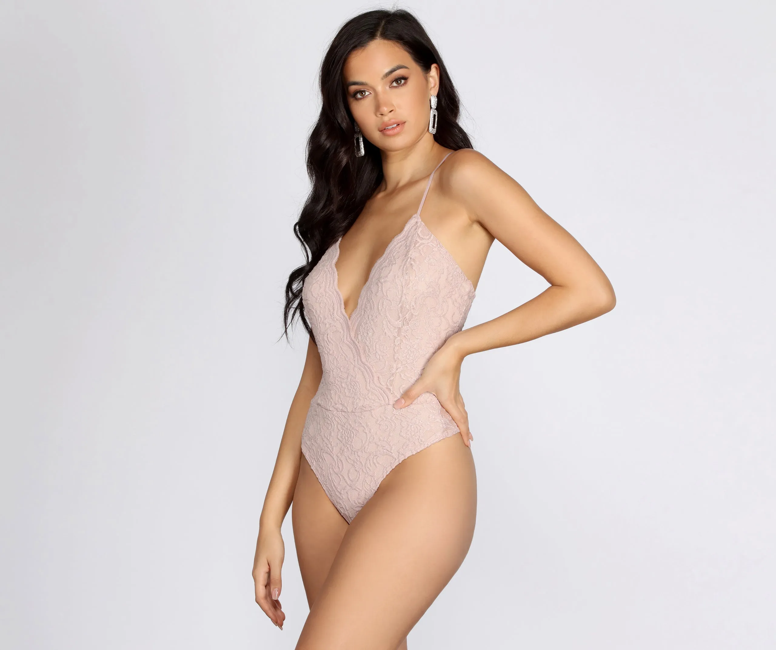 In Love In Lace Glitter Bodysuit