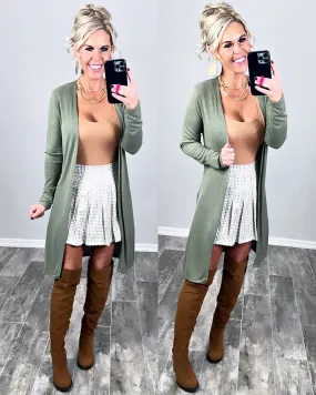 Keep Your Secrets Cardigan - Olive