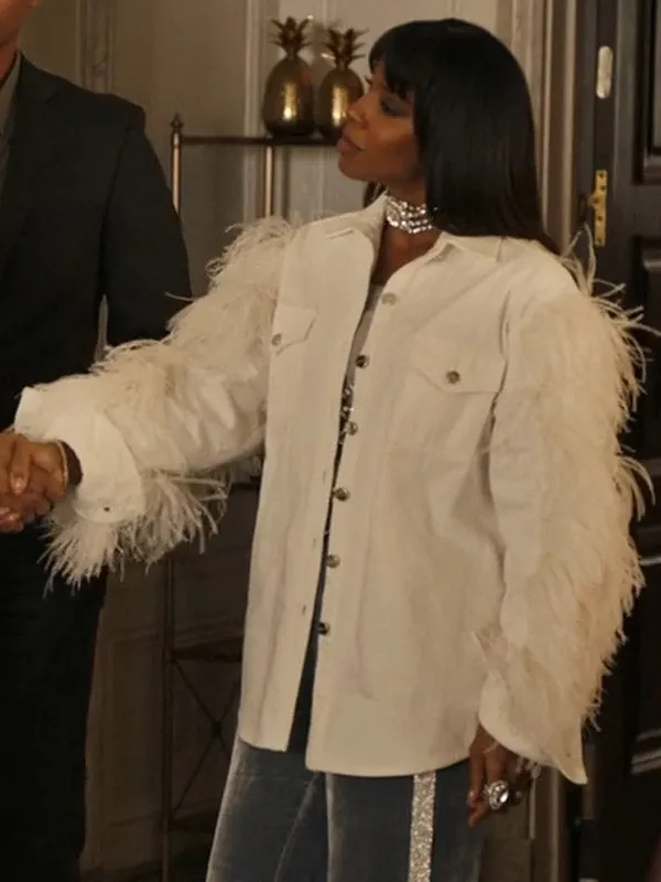 Kelly Rowland Equalizer S03 White Fringe Jacket