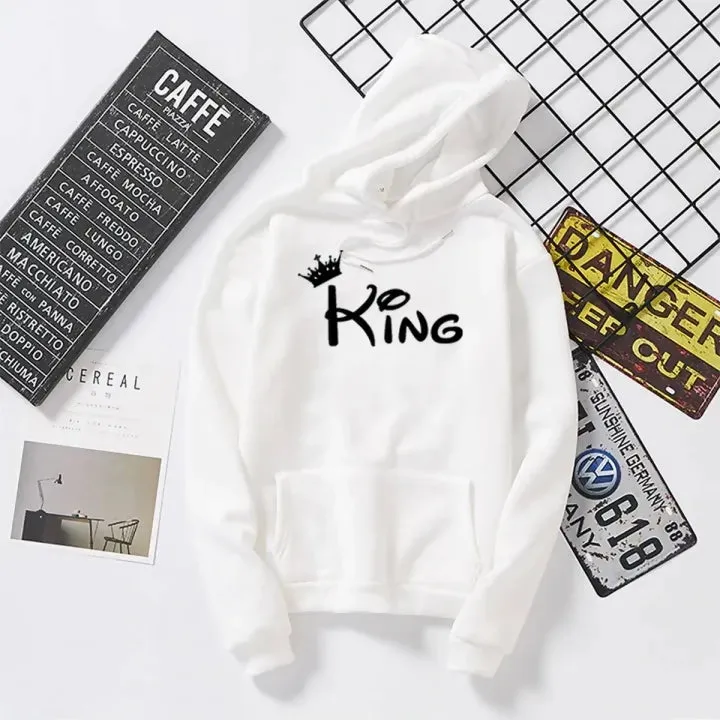 Khanani's King printed fleece pullover hoodie for men