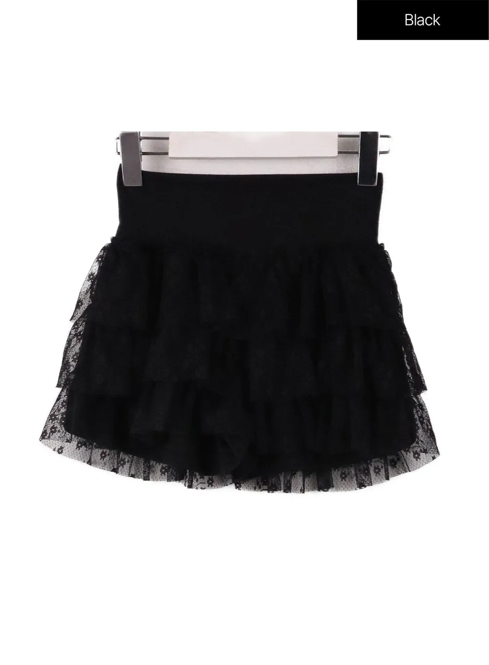 Lace Frill Layered Mini Skirt CF414