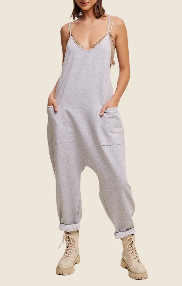 Laila Heather Grey Slouchy Jumpsuit