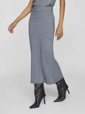 Lilo Knitted Midi Skirt - Medium Grey Melange