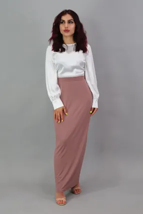 Luxe Spandex Maxi Skirt - Nude Pink