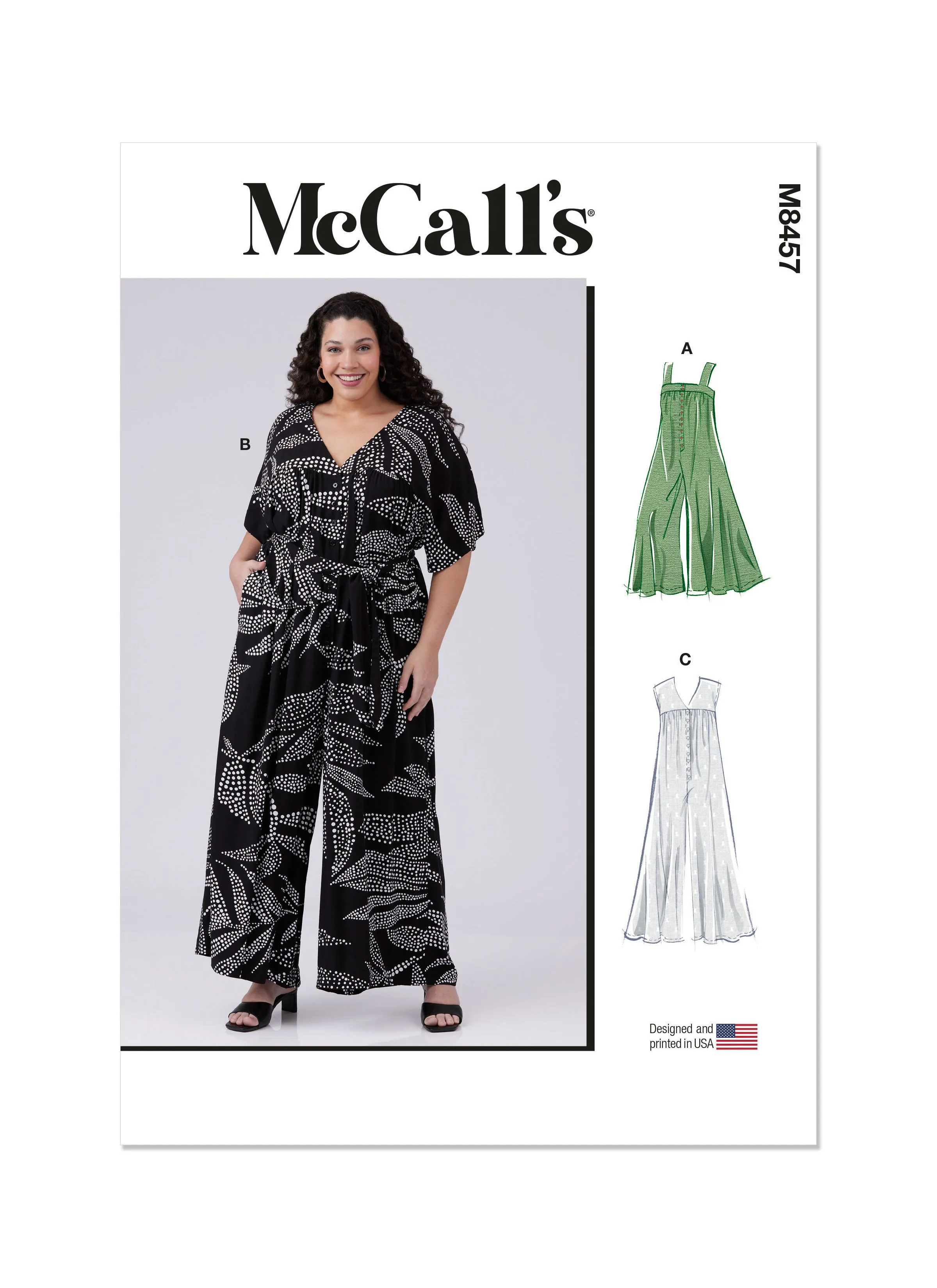 McCall's Sewing Pattern 8457 Loose Fit Jumpsuit and Sash