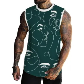 MEN'S BASIC PRINTED ROUND NECK VEST 80717360YM