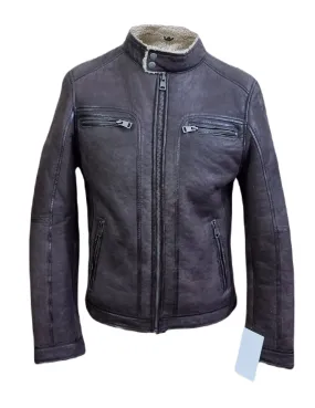 Mens Brown Leather Jacket Real Lambskin Classic Superior Quality Stylish Jacket - ELM47