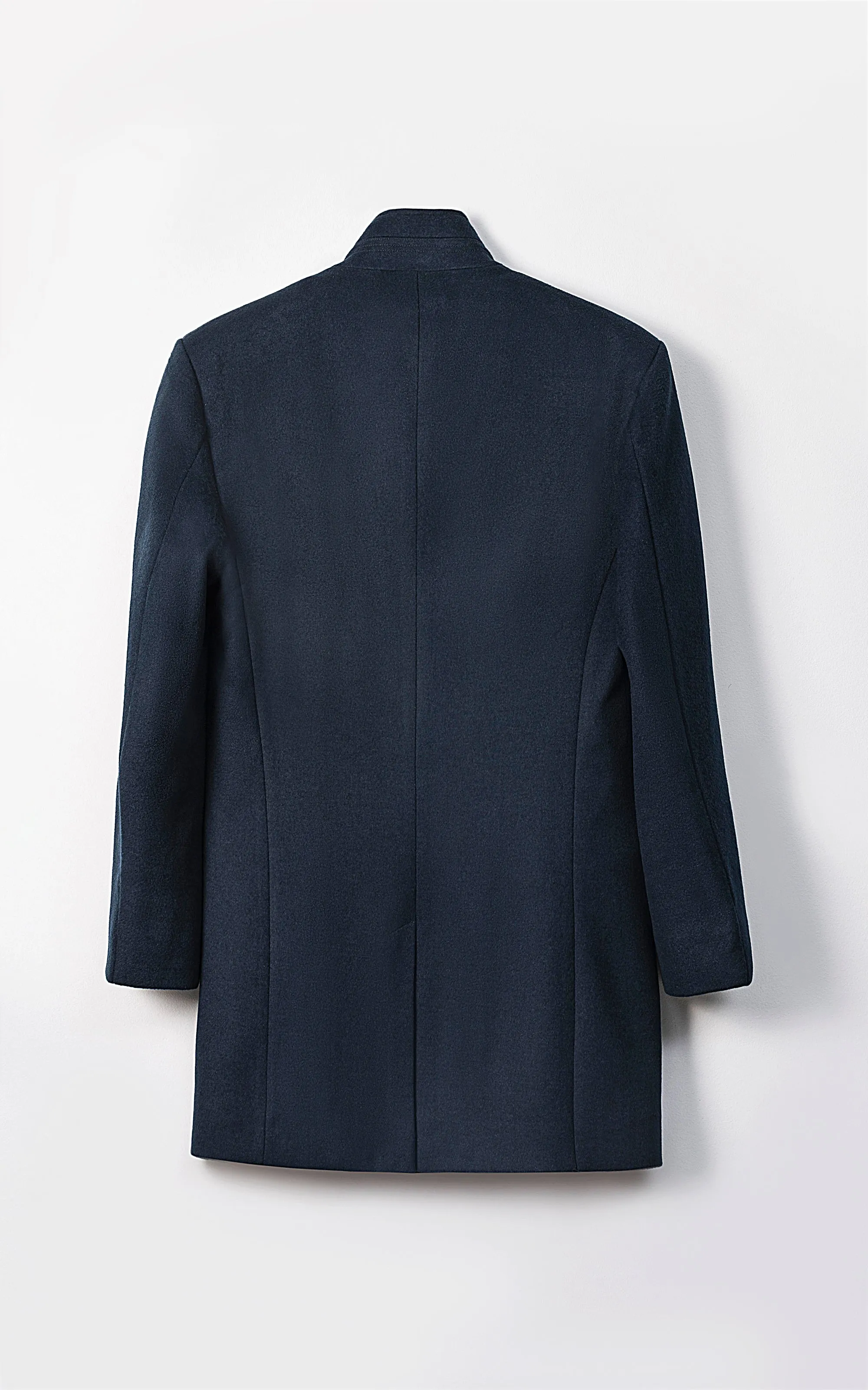 MEN'S LONG WOOL COAT NAVY