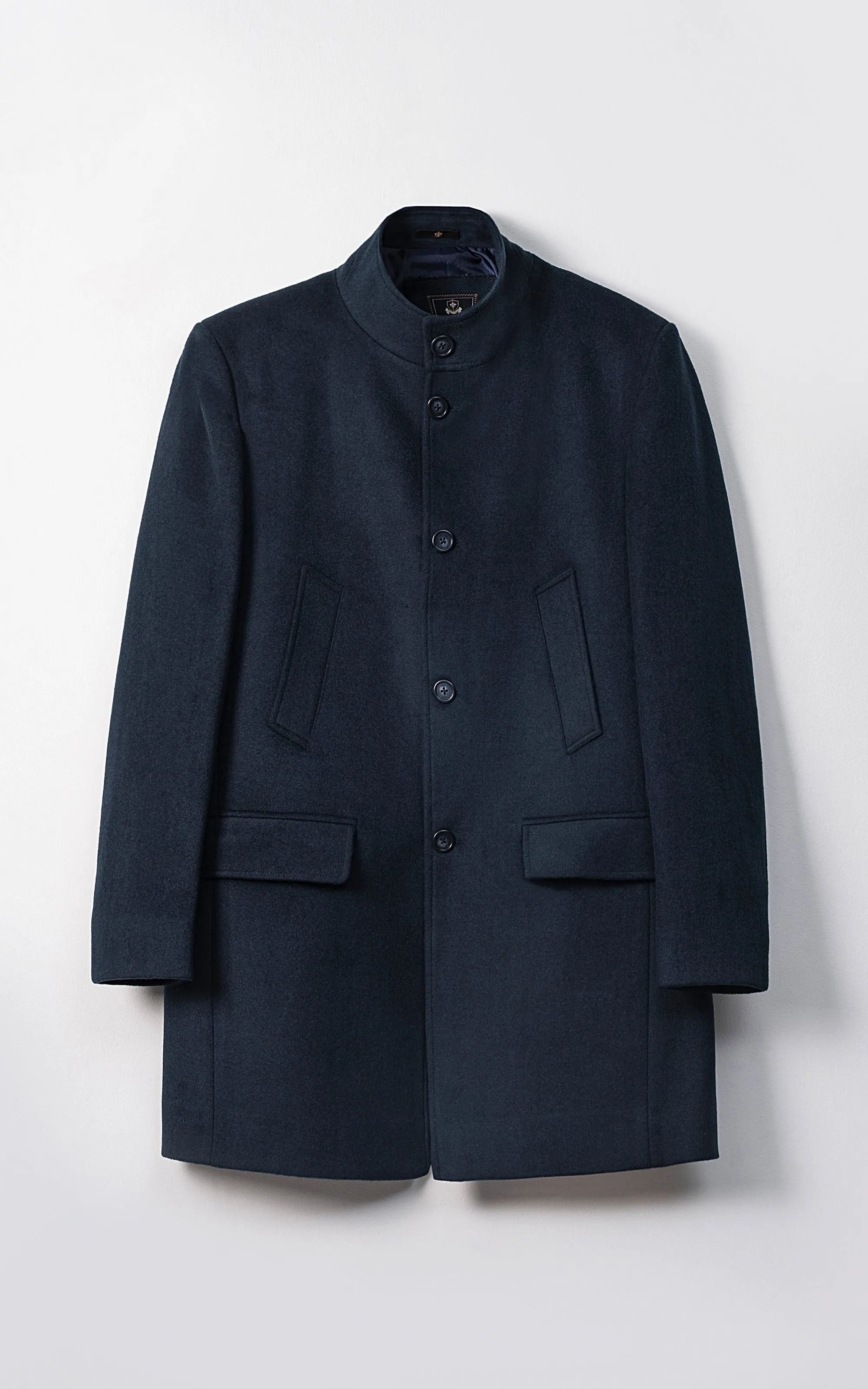 MEN'S LONG WOOL COAT NAVY