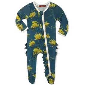 MilkBarn Kids Bamboo Ruffle Zipper Footed Romper | Firefly