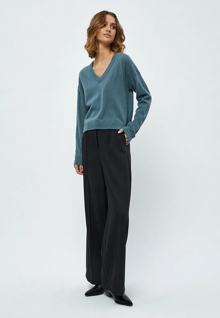 MSMajsa V- Neck Knit Pullover - Sea Mist