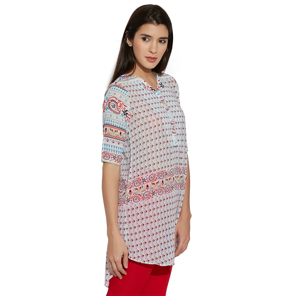 Multicoloured printed tunic