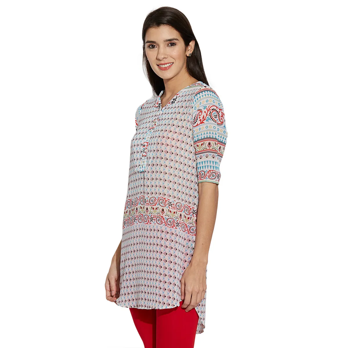 Multicoloured printed tunic