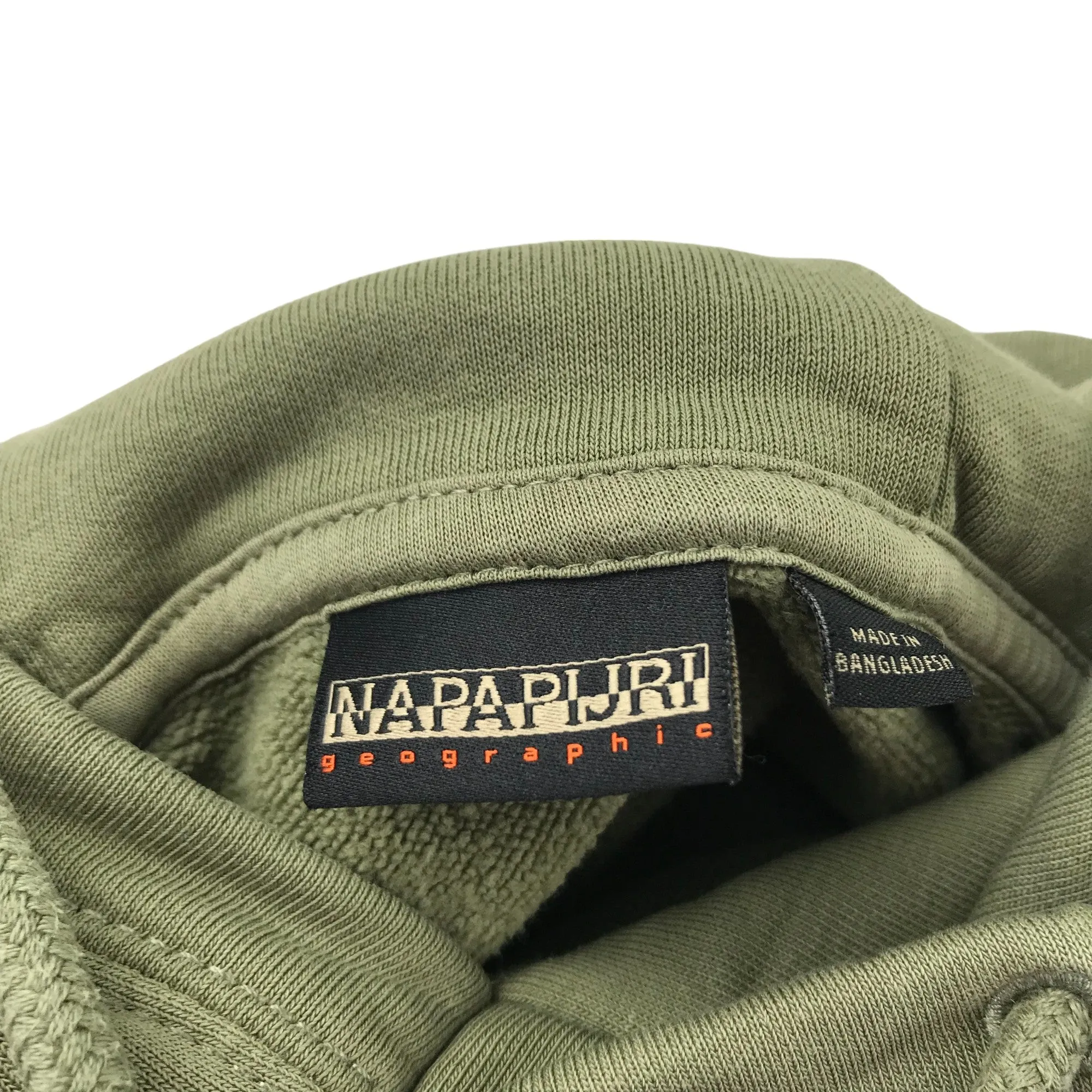 Napapijri hoodie adult size S khaki green jersey pullover