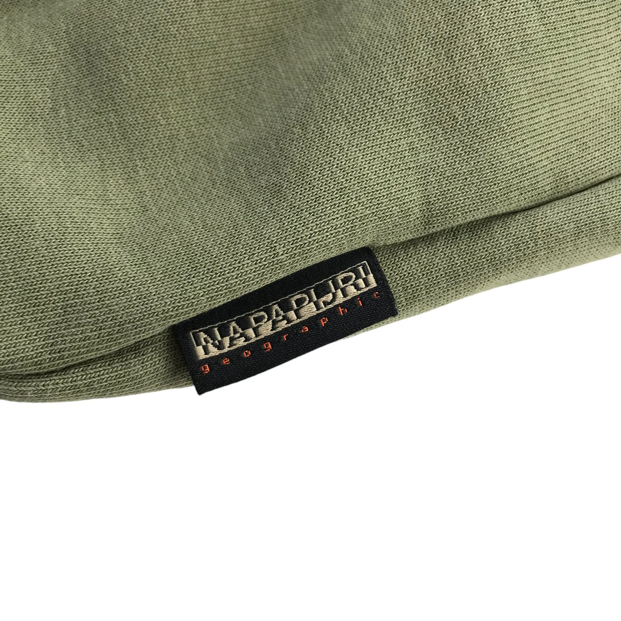 Napapijri hoodie adult size S khaki green jersey pullover