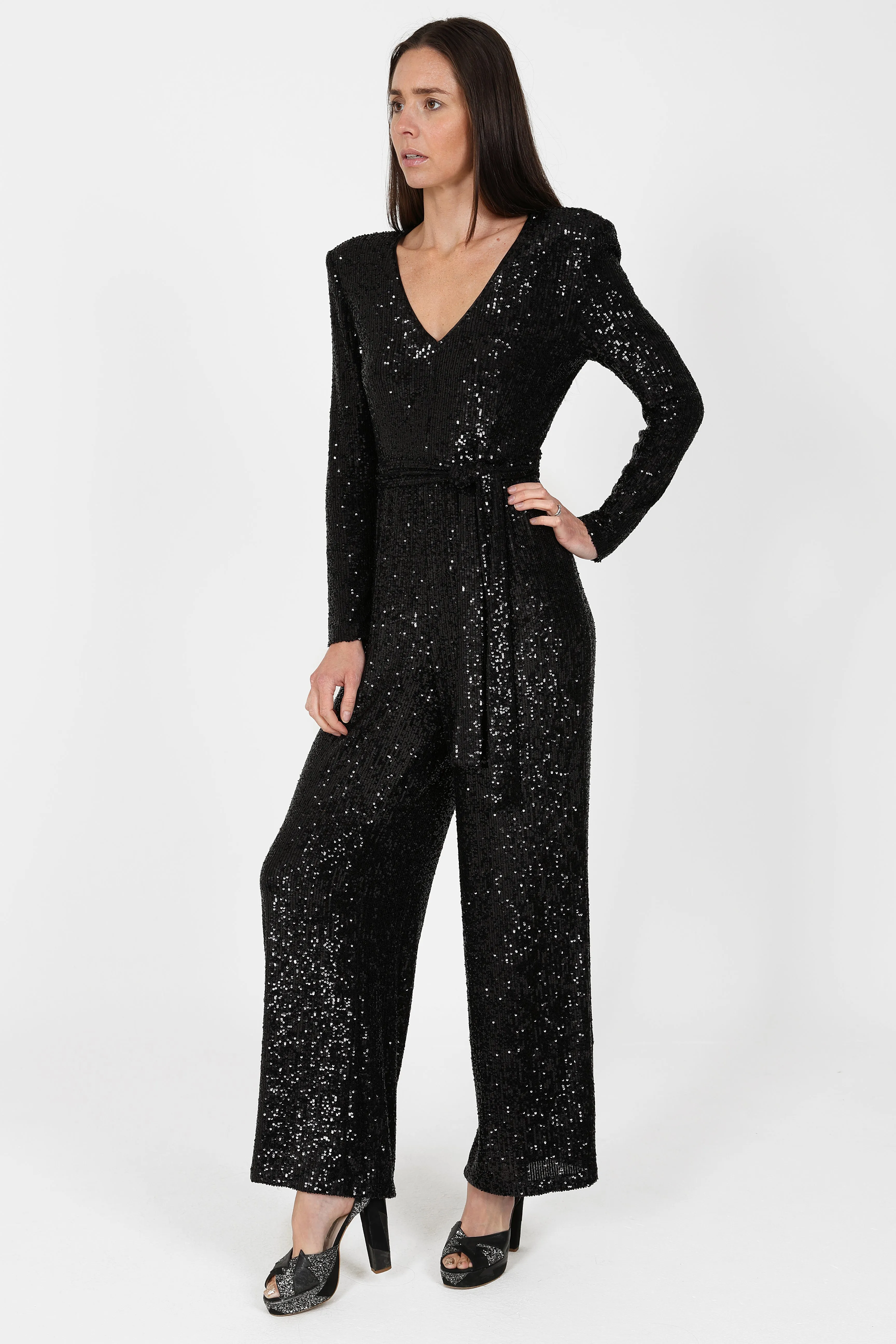 New York Jumpsuit Black Sequin