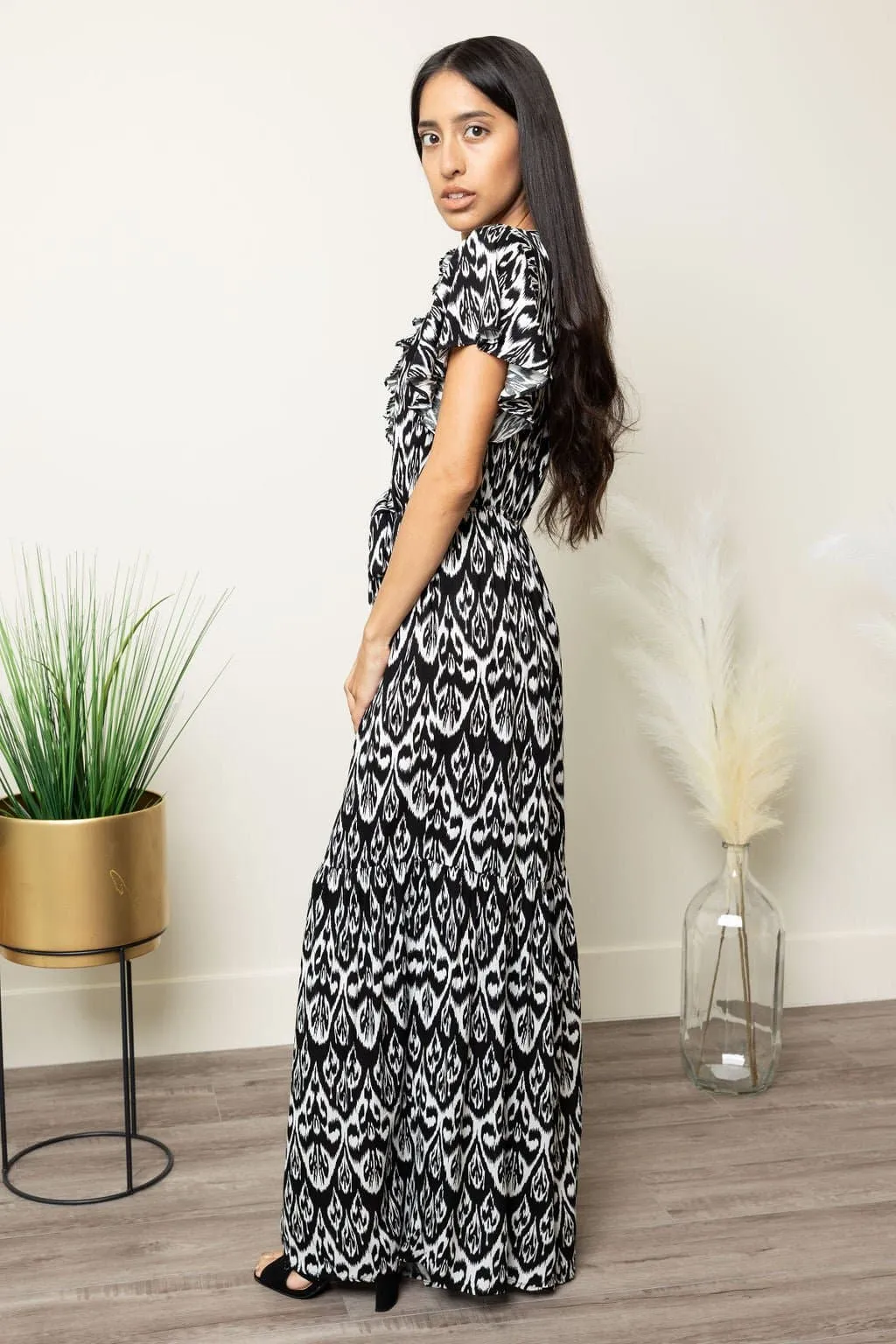 Nightline Elegant Full Length Maxi Jumpsuit - Black