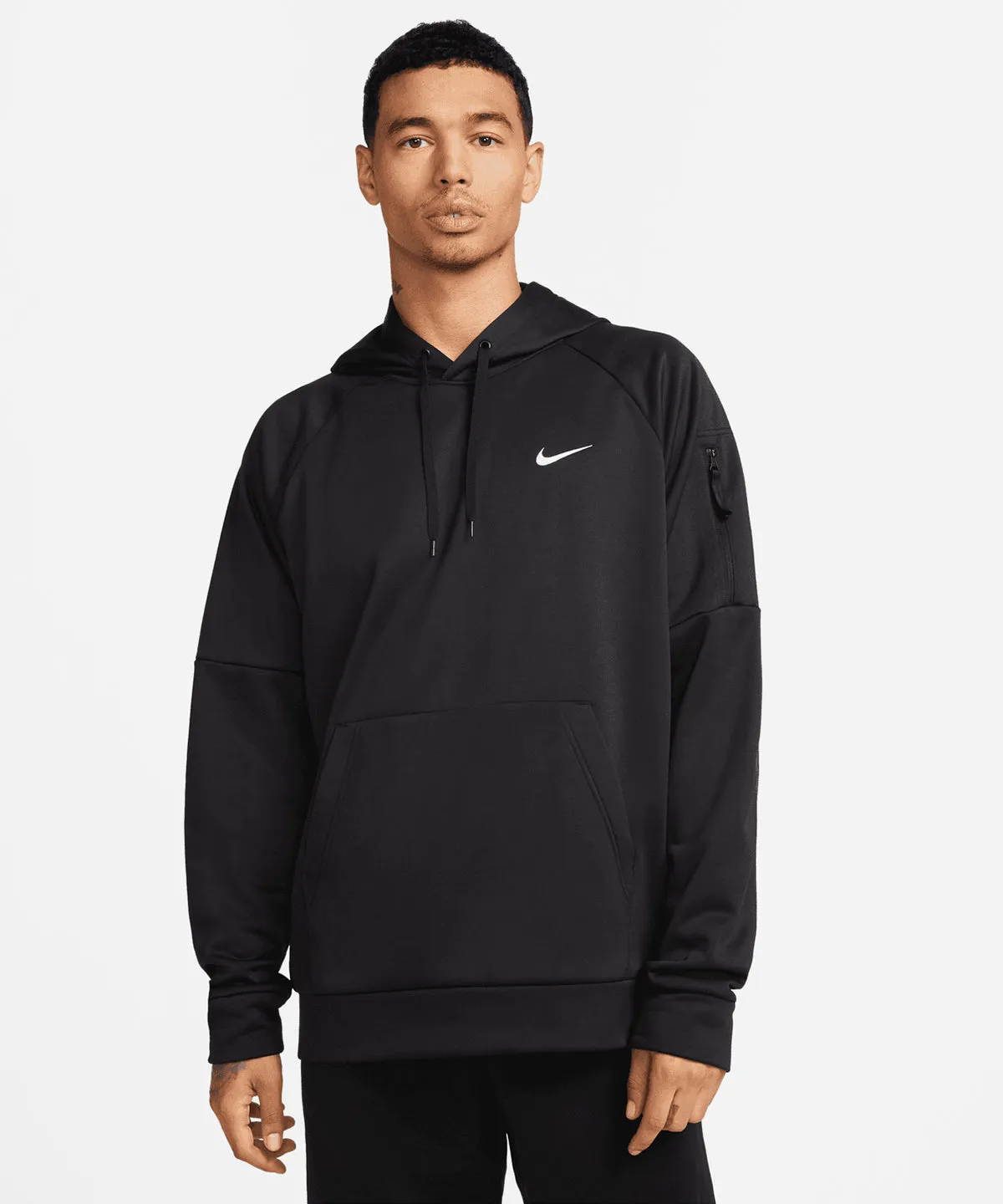 Nike mens pullover fitness hoodie | Charcoal Heather/Dark Smoke Grey/Black