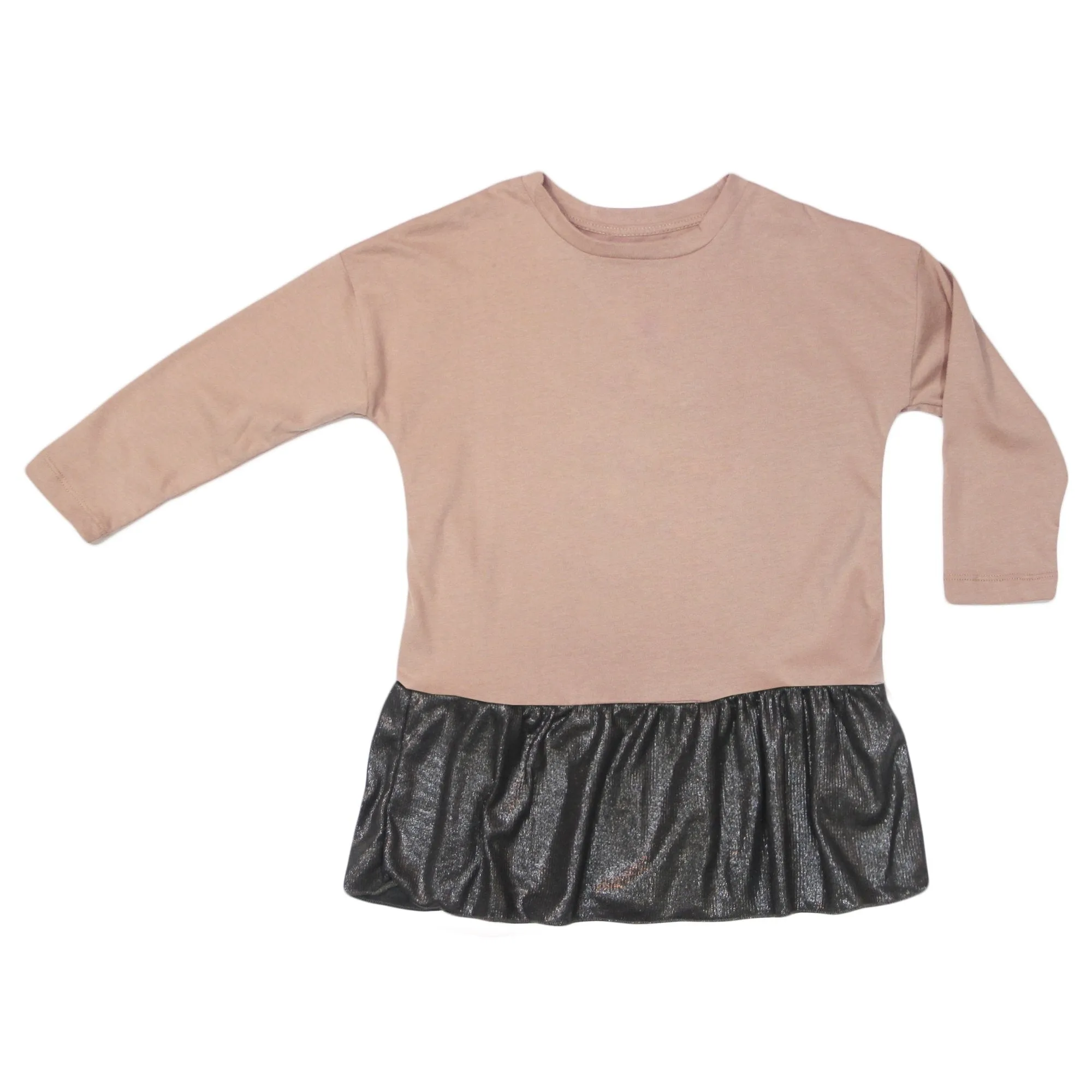 No Biggie Blush Pink Tunic with Shiny Skirt