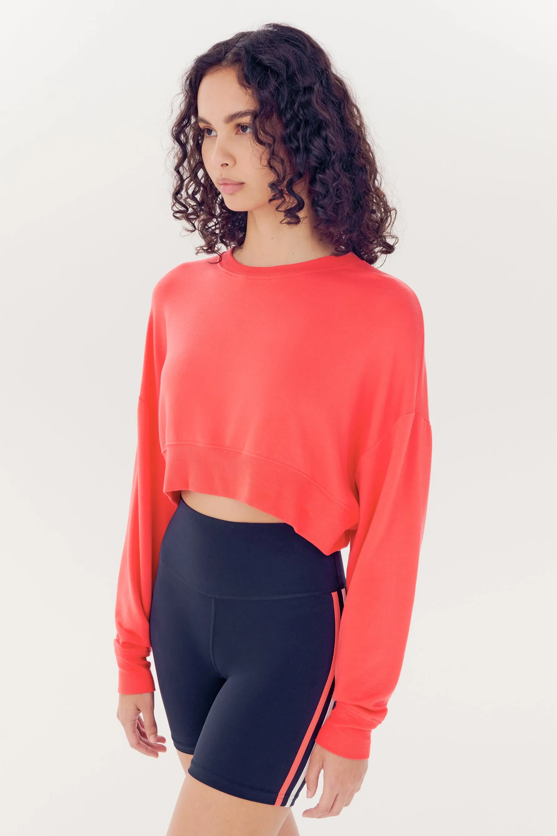 Noah Fleece Crop Sweatshirt - Melon