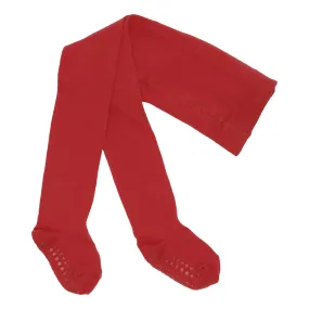 Non-slip tights with grip for toddlers - Organic Cotton Organic Cotton - Tango Red