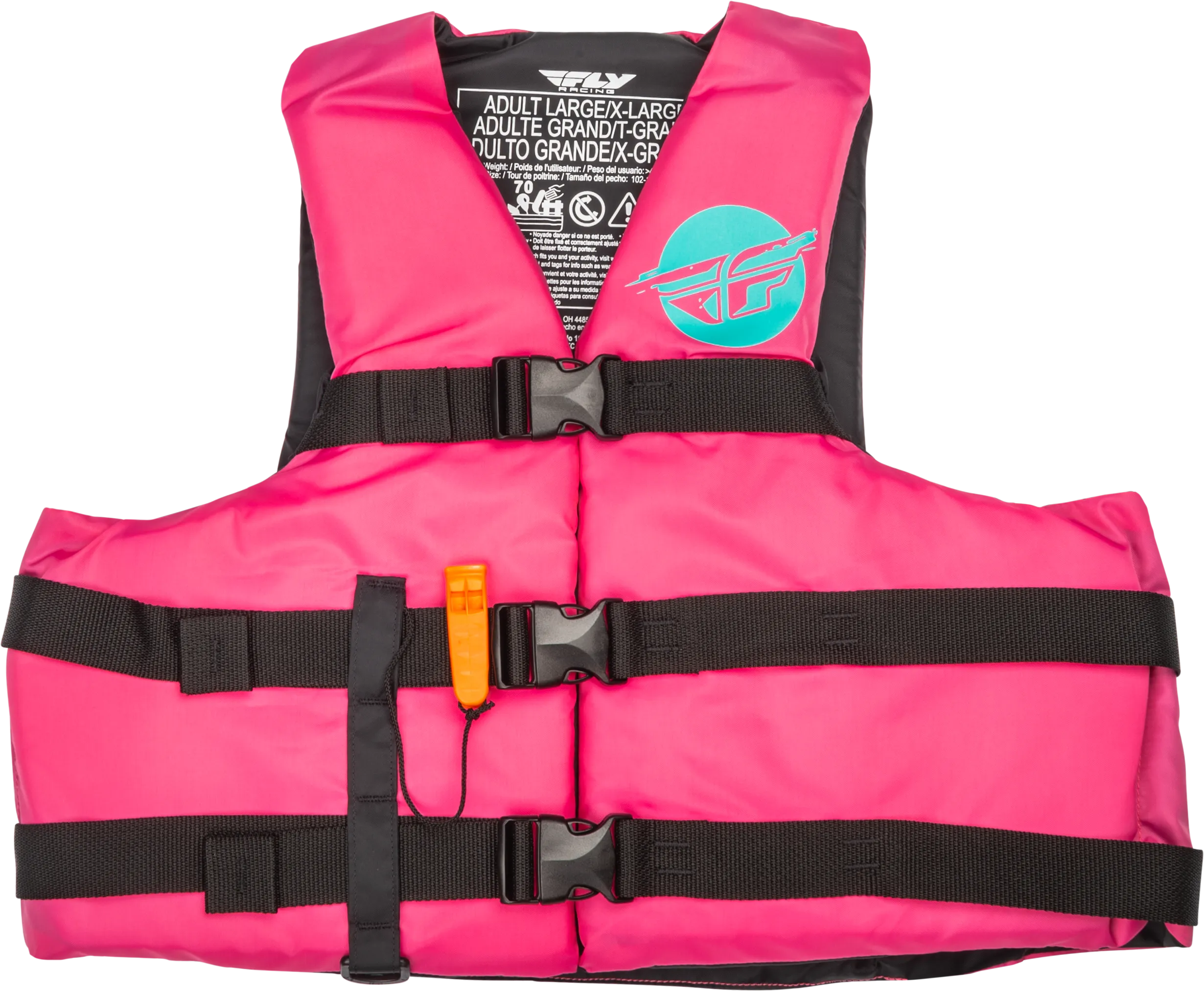 NYLON FLOTATION VEST NEON PINK/TEAL SM/MD