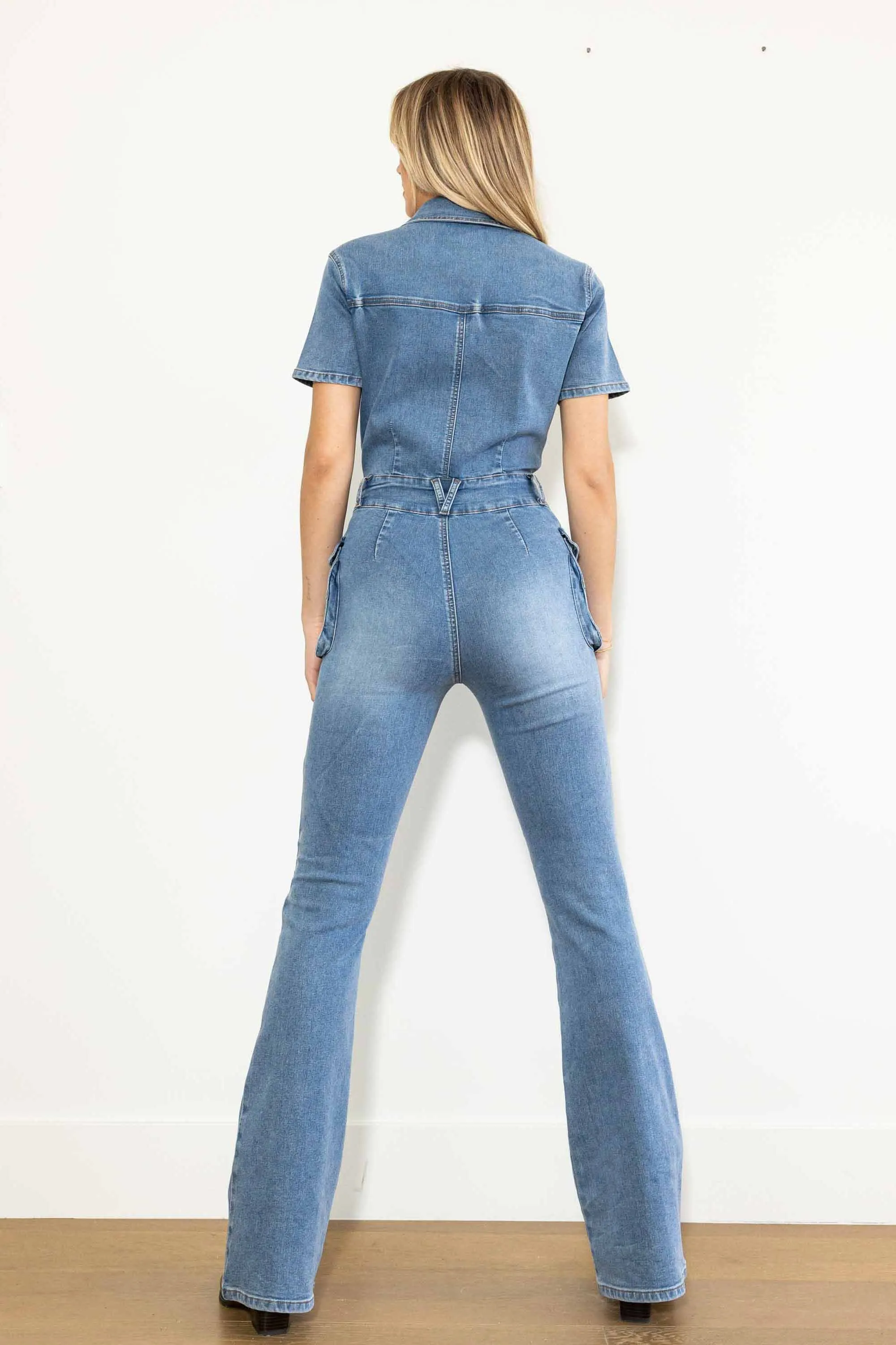 Out Of The Wild Cargo Denim Jumpsuit