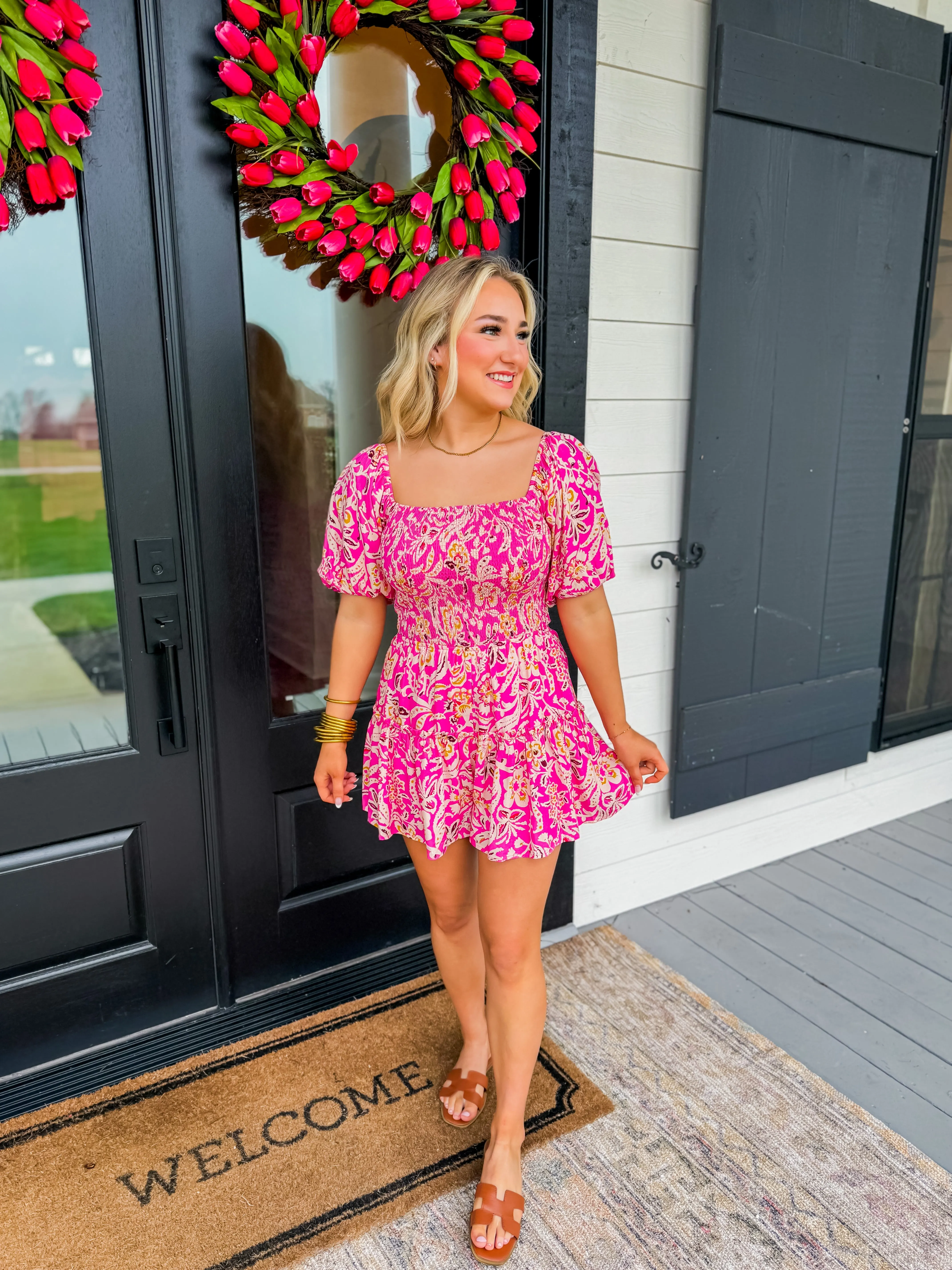 Pink Floral Romper