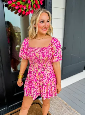 Pink Floral Romper