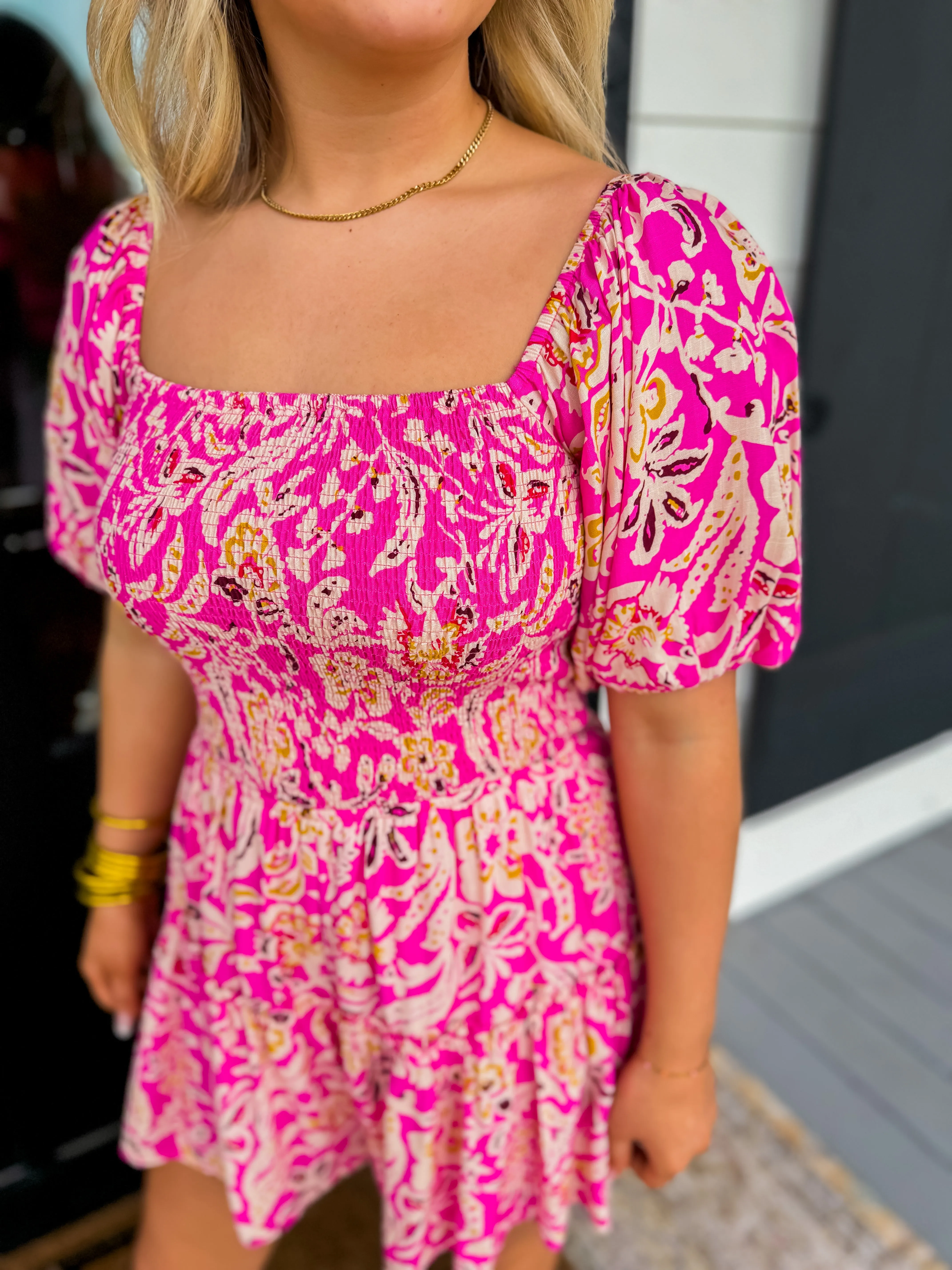 Pink Floral Romper