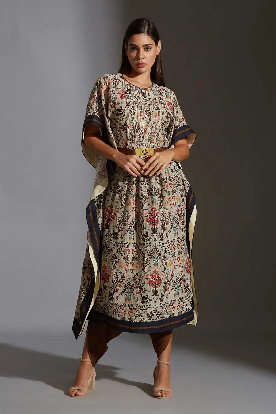 Printed Kaftan Tunic & Dhoti Pant Set