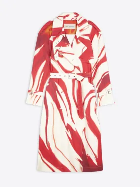 Printed trench coat