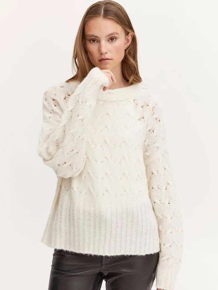 Pulz PzAstrid Pattern Pullover Turtledove