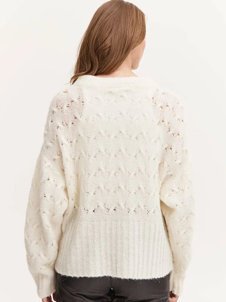 Pulz PzAstrid Pattern Pullover Turtledove