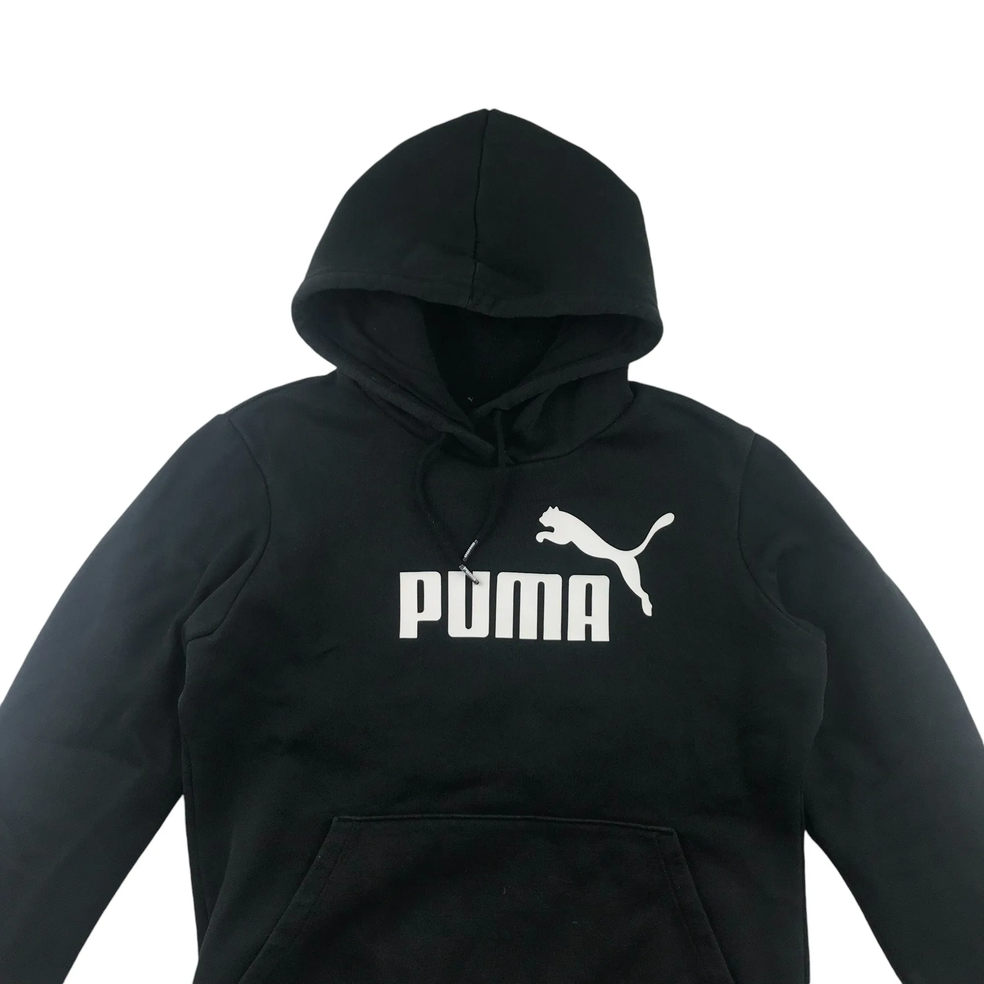 Puma hoodie women size UK 12 black plain pullover sweater with logo