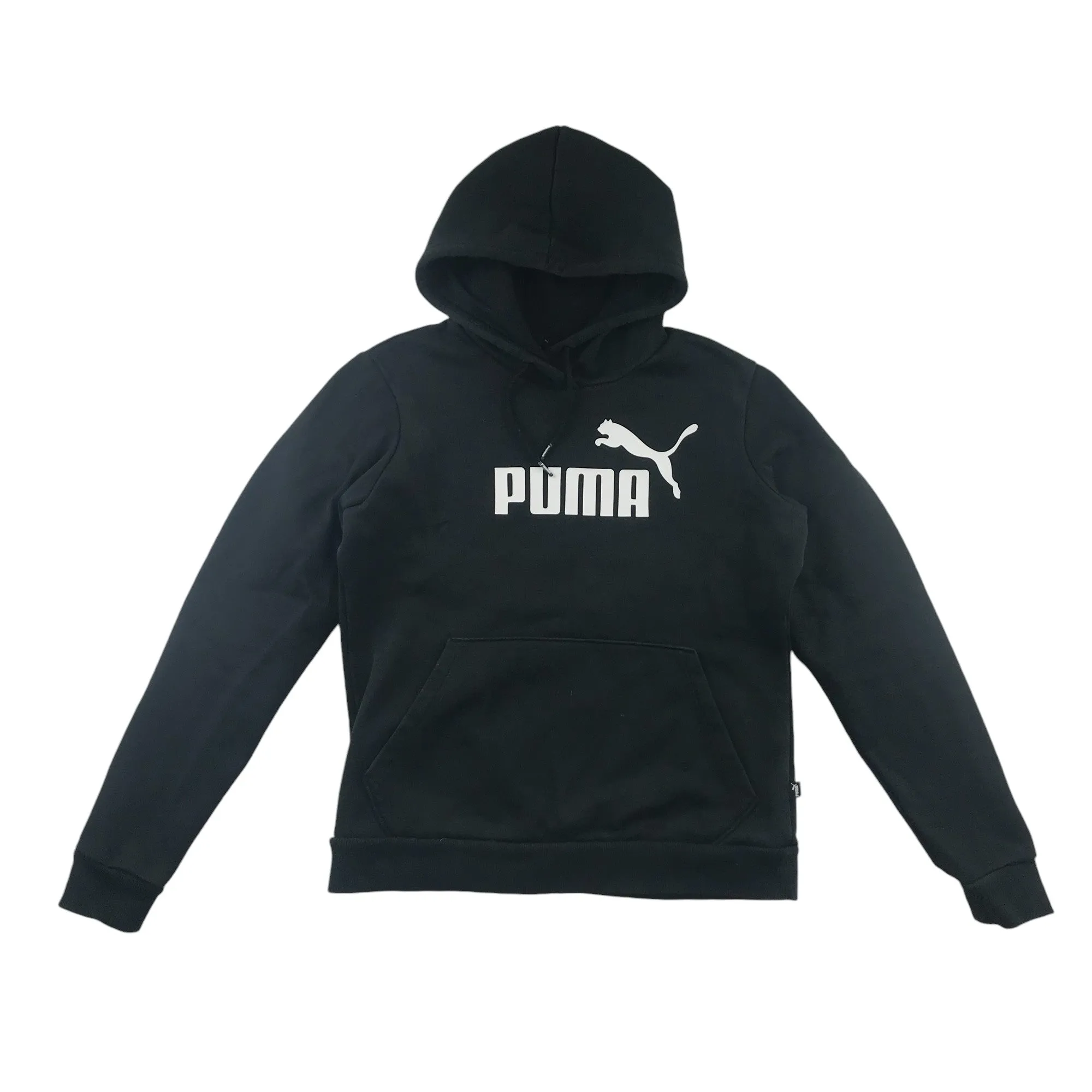 Puma hoodie women size UK 12 black plain pullover sweater with logo