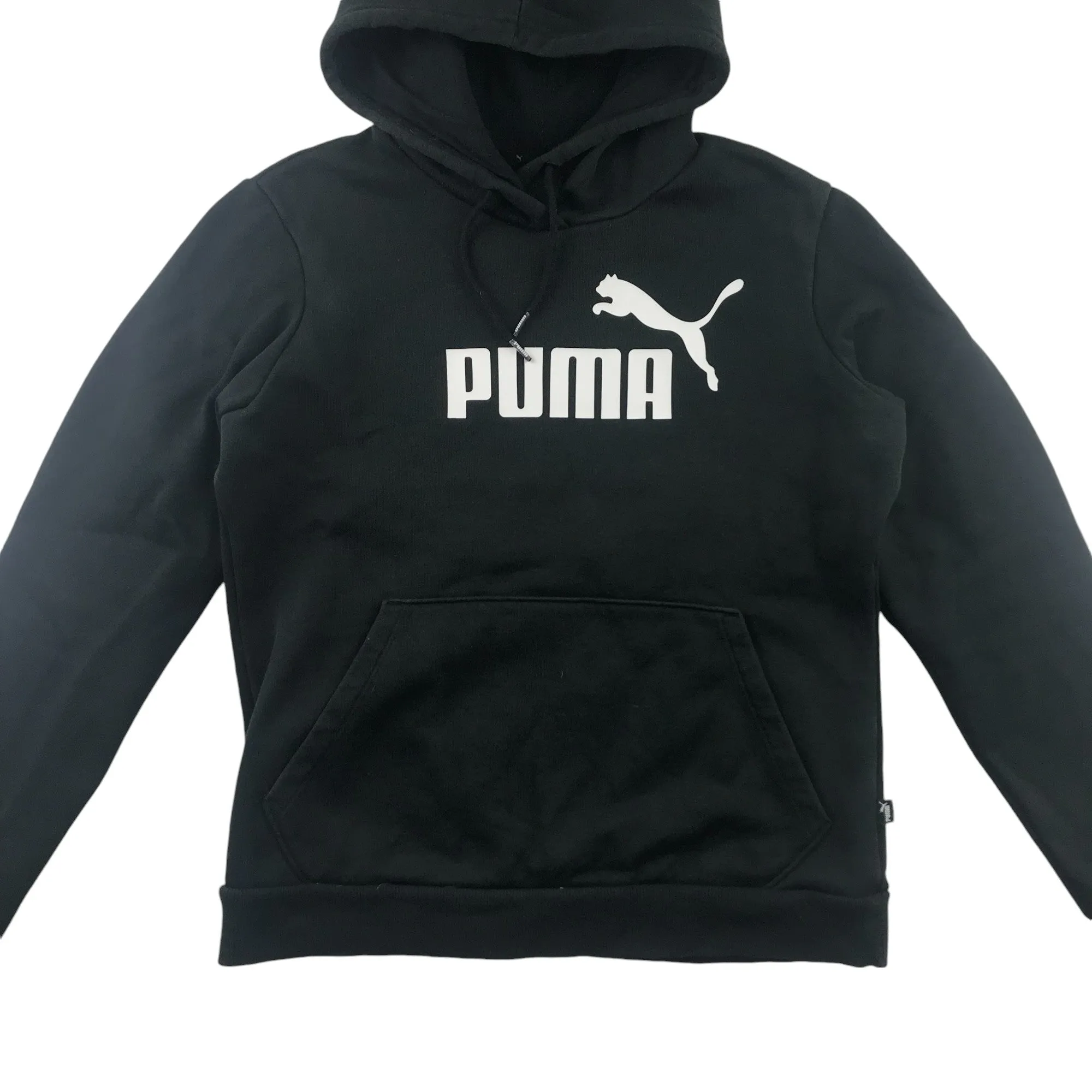 Puma hoodie women size UK 12 black plain pullover sweater with logo