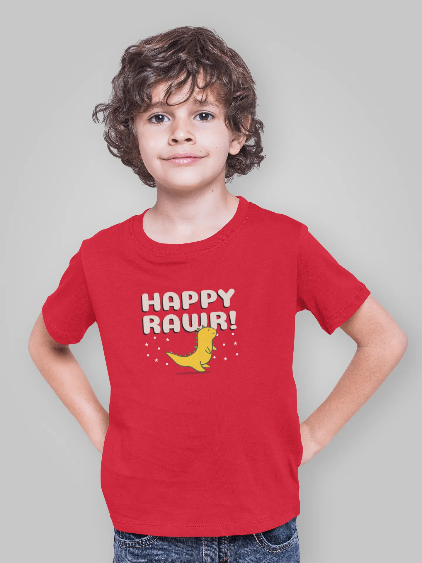 "HAPPY ROAR" KIDS HALF-SLEEVE T-SHIRT