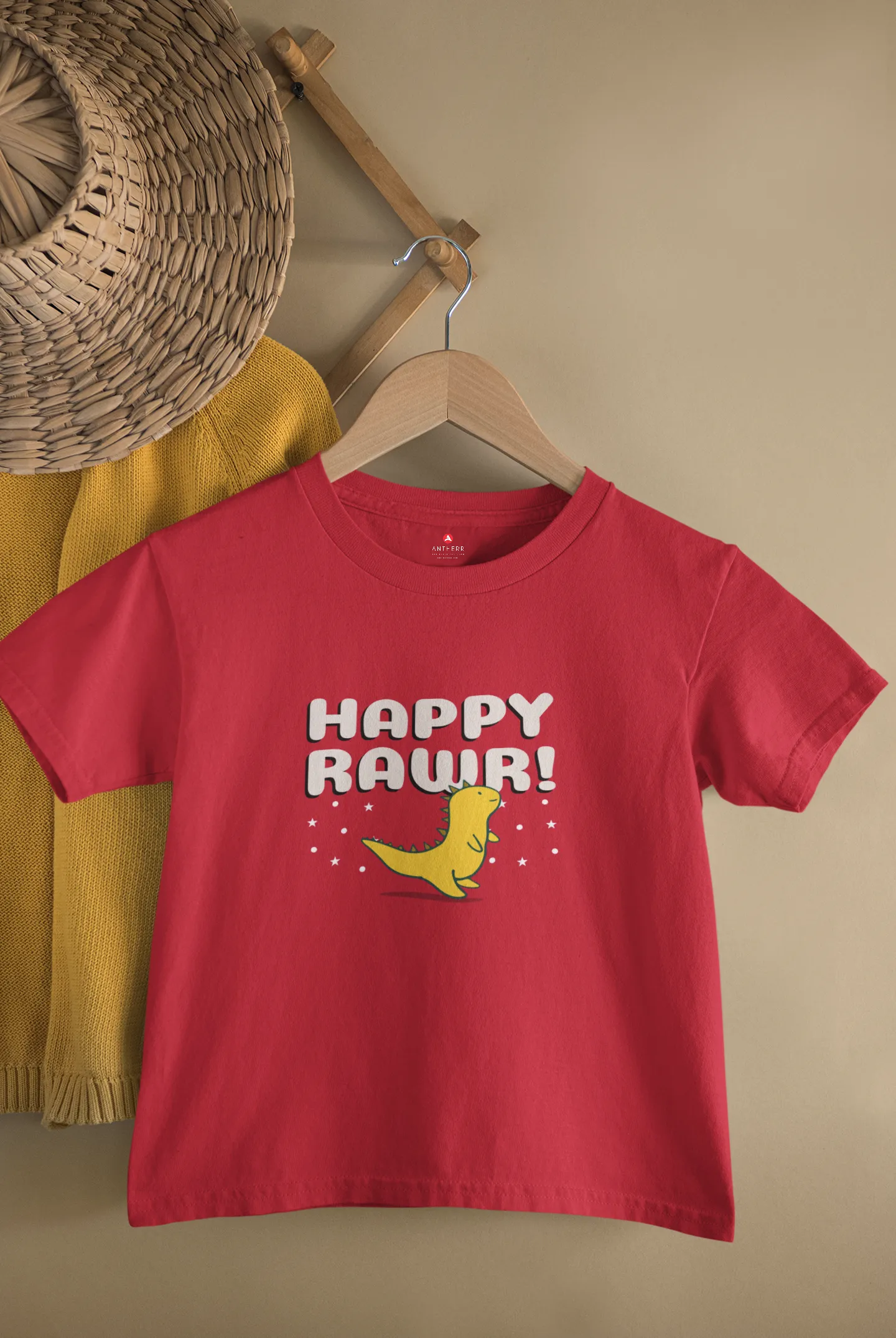 "HAPPY ROAR" KIDS HALF-SLEEVE T-SHIRT