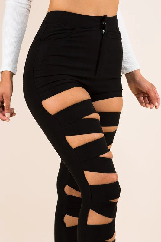 "Lace Me Up" High Waisted Pants