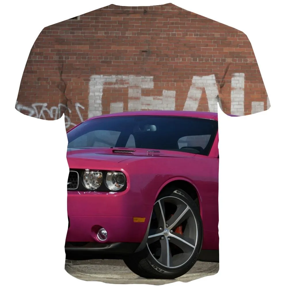 Racing Car T-shirt Men Metal Tshirt Anime City Tshirts Cool Gray T-shirts 3d Retro Shirt Print