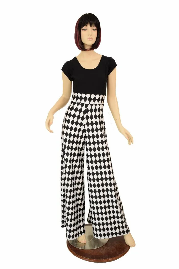 Ready to Ship Diamond & Soft Knit Wide Leg Jumpsuit Medium