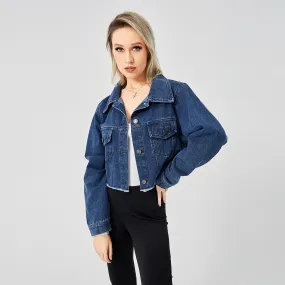 Retro Raw Edge Soft Denim Jacket