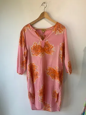 Roberta Roller Rabbit Pink Tunic With Orange Flowers